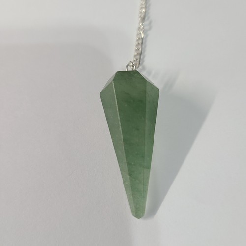 Green aventurine faceted cone - green,