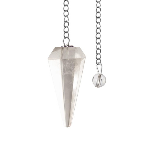 Clear quartz pendulum crystal - clear,